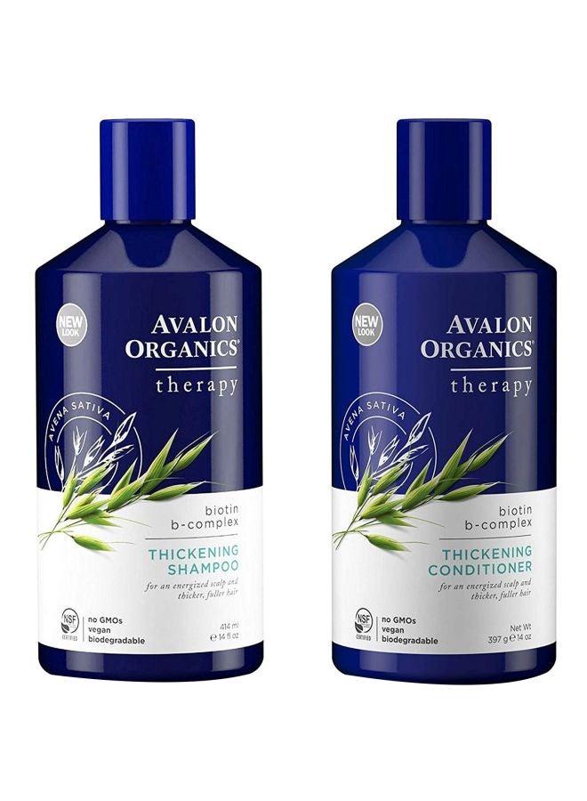 2-Piece Natural Biotin B-Complex Therapy Thickening Shampoo and Conditioner