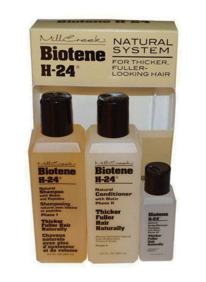 3-Piece Natural System Hair Care Kit Cream/ Brown 559ml