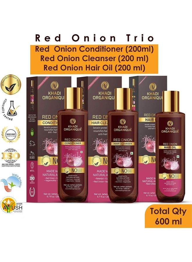 Red Onion Hair Oil, Cleanser & Conditioner Hair Care Combo 500ml