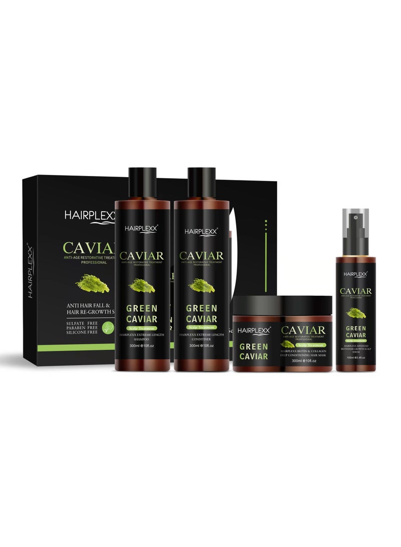 Caviar Anti Hair Fall and Hair Re-growth Set 5 in 1 Scalp Treatment