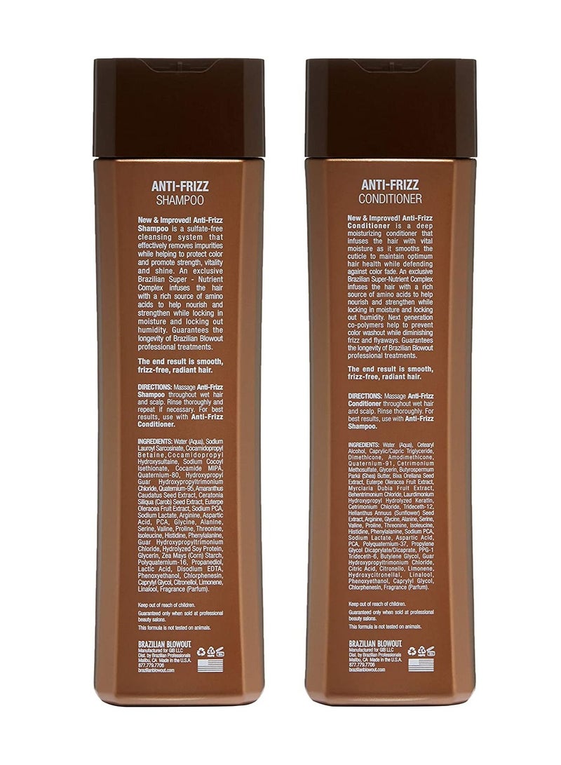 Brazilian Blowout Anti Frizz Shampoo and Conditioner Duo Pack