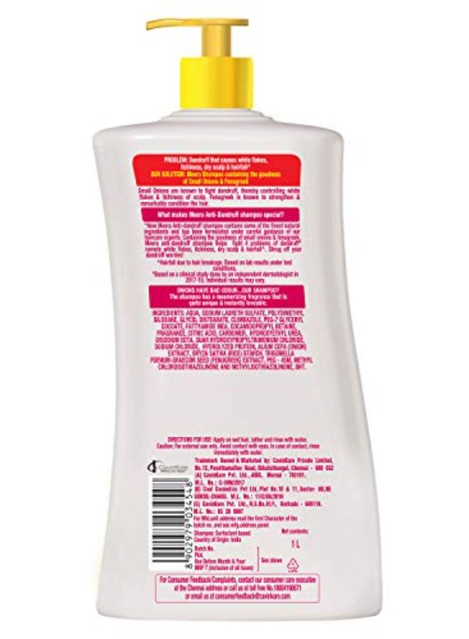 Anti Dandruff Shampoo, With Goodness Of Small Onion And Fenugreek, For Men And Women, 1L