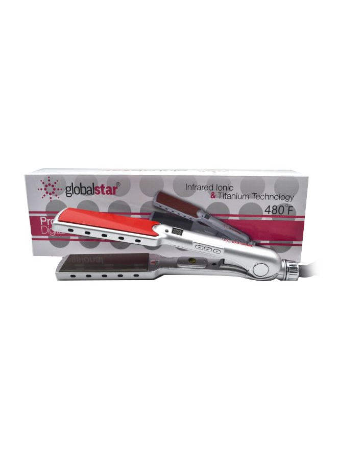 Corded Hair Straightener Silver/Red