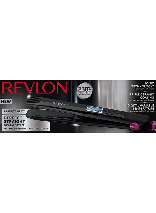 Digital Straightener, dual voltage, frizz control, 9 LCD settings. Multiple heat settings upto 230C. Black 25cm