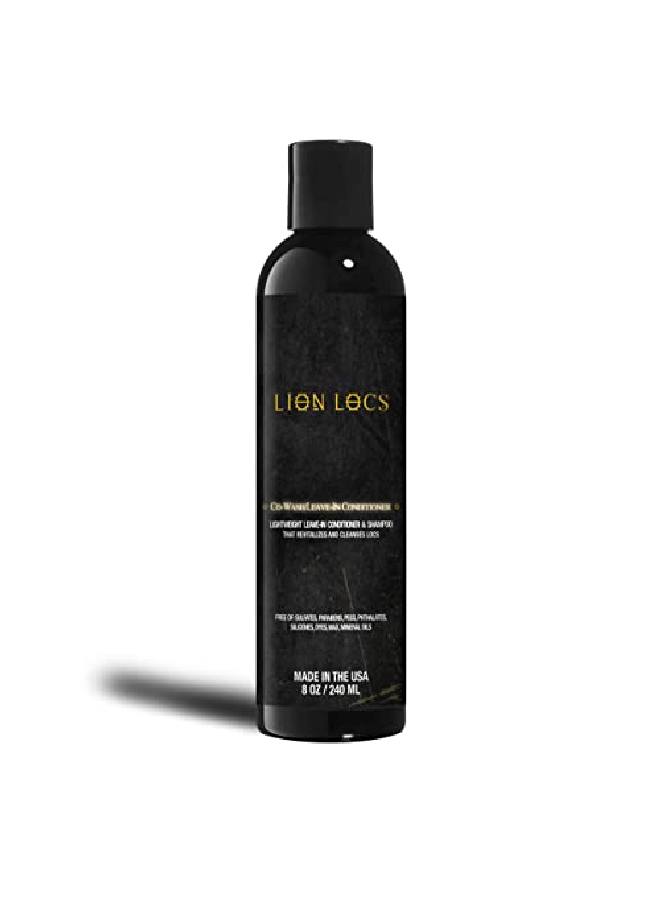 Lion Locs Shampoo And Conditioner 2 In 1 Co Wash For Dreadlocks Braids And Dreads ; Vegan Organic Leavein Or Rinse ; Residue Buildup Free (8Oz)