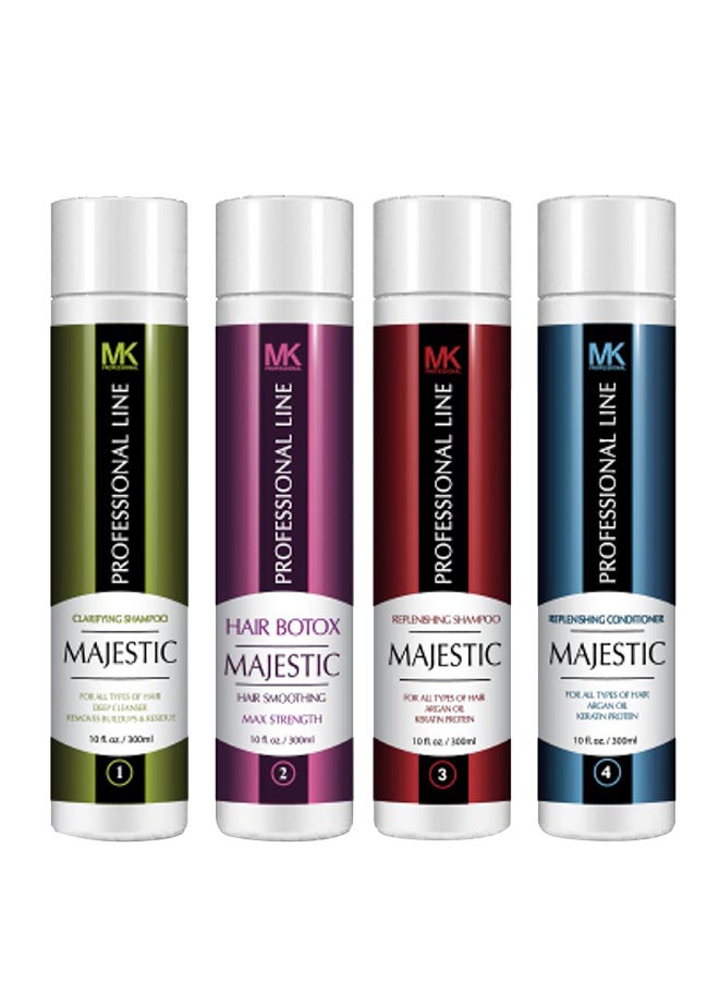 Pack Of 4 Hair Botox Hair Smoothing Treatment Kit 2x Shampoo 300, 1x Hair Botox 300, 1x Conditioner 300ml