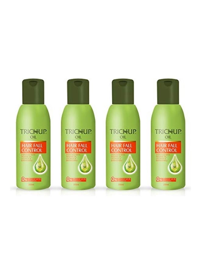 4-Piece Hair Fall Control Herbal Hair Oil Multicolour 800ml