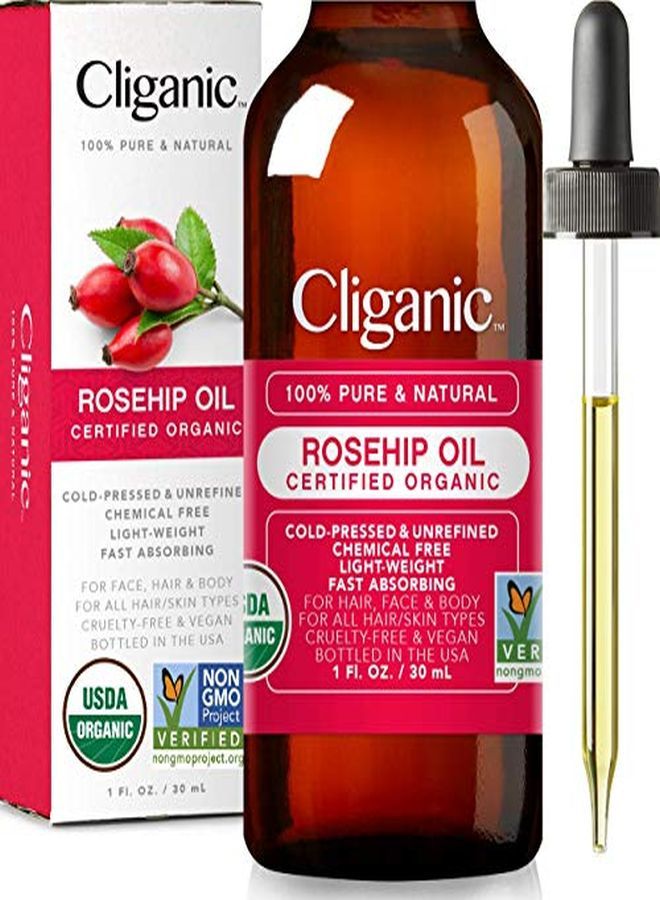 Usda Organic Rosehip Seed Oil For Face, 100% Pure | Natural Cold Pressed Unrefined Non-Gmo | Carrier Oil For Skin, Hair & Nails