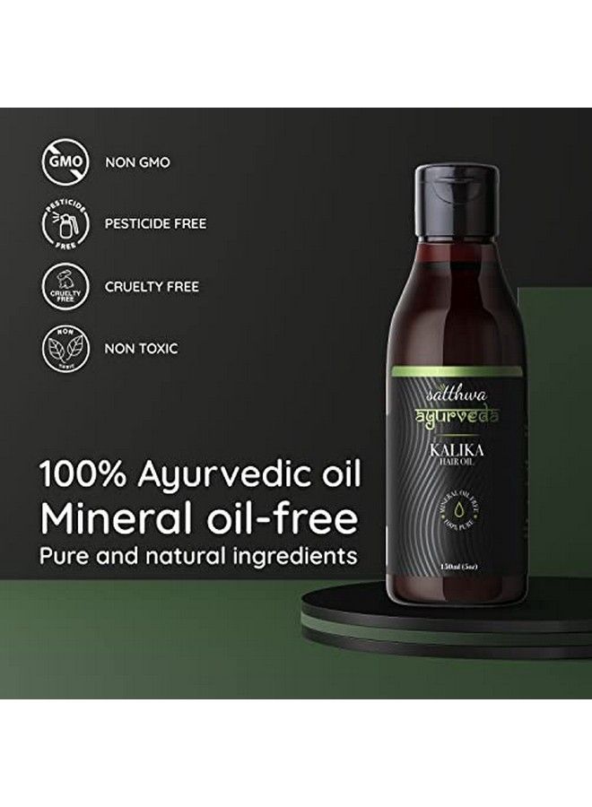Kalika Hair Oil Make Your Hair Naturally Darker Helps Fight Greying Of Hair Naturally Suitable For All Types Hair Men And Women (300Ml Pack2)