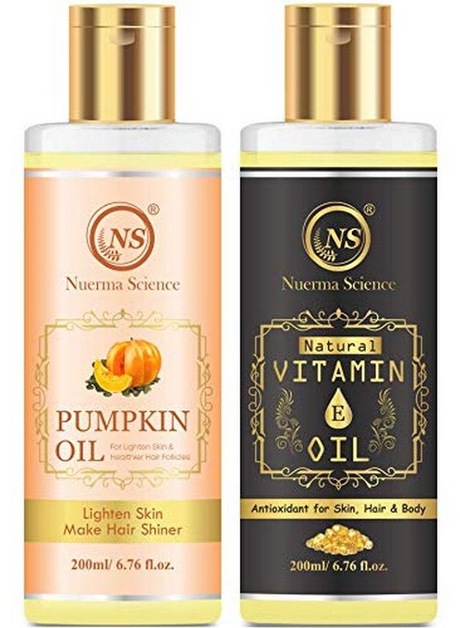 Pumpkin Oil And Vitamin E Oil For Lighten Hair Natural Hair (Pack Of 2 200Ml Each)