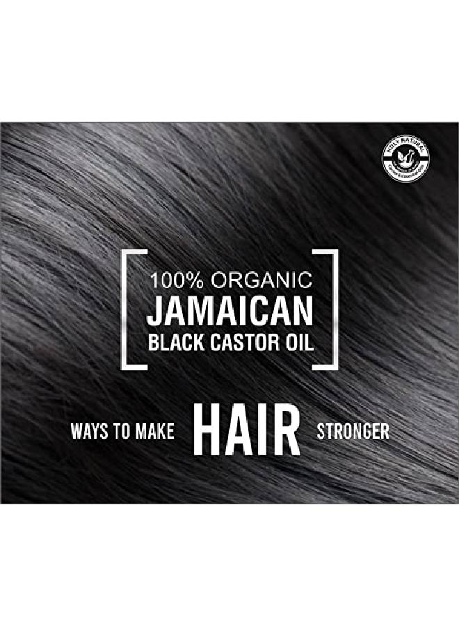 Organic Jamaican Black Castor Oil (10.15 Fl Oz) Usda Certified Traditional Handmade With Typical And Traditional Roasted Castor Beans Smell 100% Pure Black Castor Oil (No Additive No Preservative)