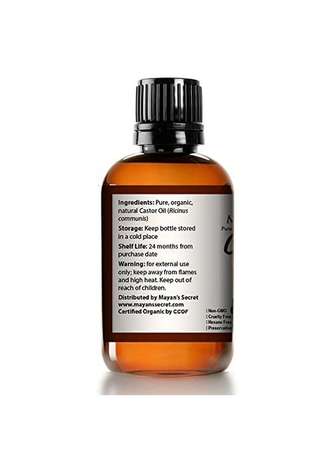 Usda Certified Organic Castor Oil Hexanefree Castor Oil Moisturizing & Healing For Dry Skin Hair Growth For Skin Hair Care Eyelashes Huge 4 Ounce Caster Oil By Mayan’S Secret