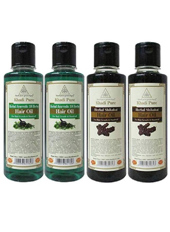 18 Herbs & Shikakai Hair Oil 210 ml (Pack of 4)
