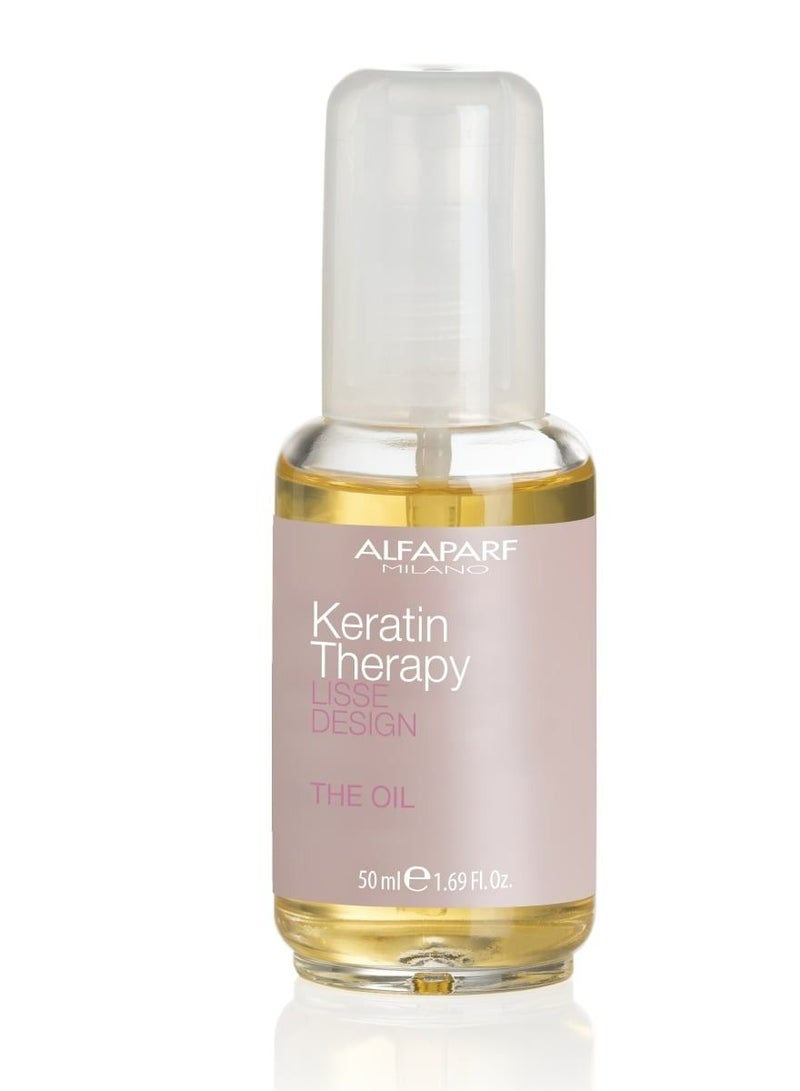 Keratin therapy sulfate-free silk oil with babassu oil for softening and shining all hair types 50ml