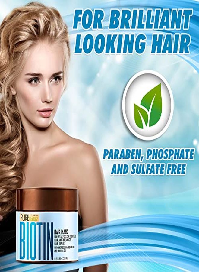 Biotin Hair Mask Hydrating Treatment For Dry And Damaged Hair Deep Conditioner Growth Treatment With Keratin, Collagen And Moroccan Argan Oil Intense Moisture For Split Ends