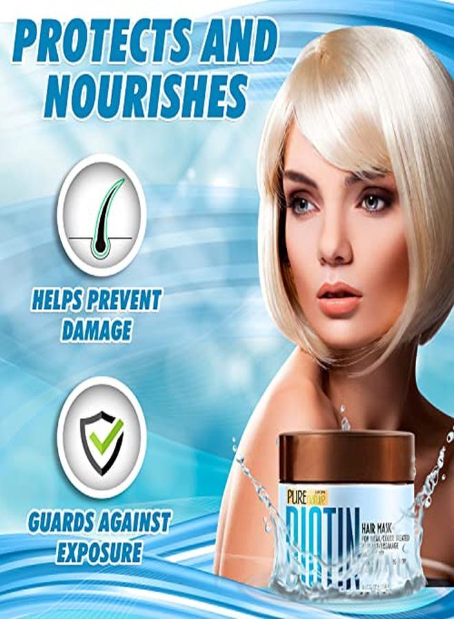 Biotin Hair Mask Hydrating Treatment For Dry And Damaged Hair Deep Conditioner Growth Treatment With Keratin, Collagen And Moroccan Argan Oil Intense Moisture For Split Ends
