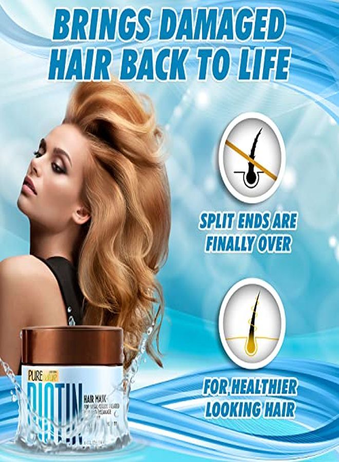 Biotin Hair Mask Hydrating Treatment For Dry And Damaged Hair Deep Conditioner Growth Treatment With Keratin, Collagen And Moroccan Argan Oil Intense Moisture For Split Ends