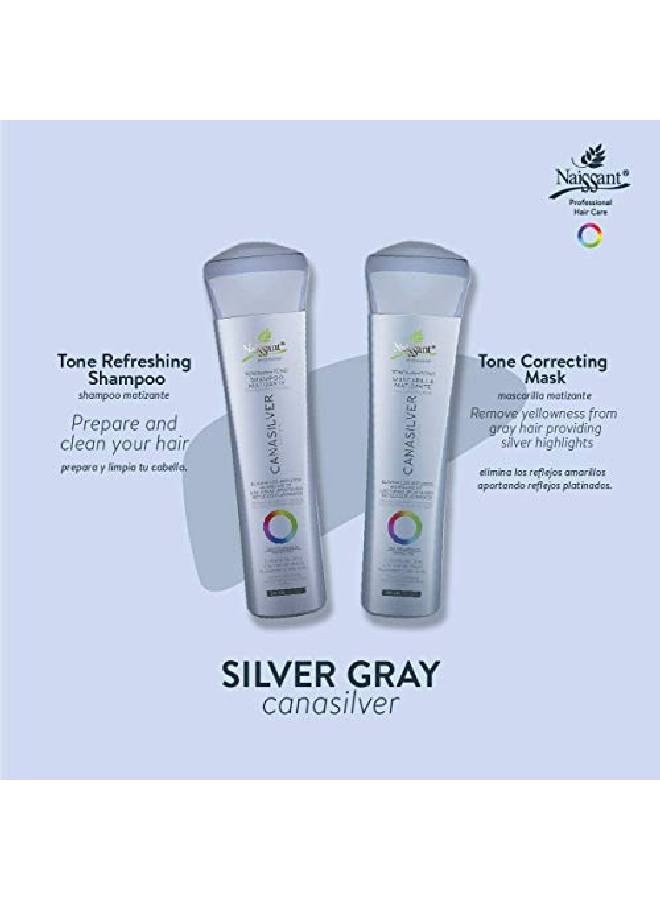 Professional Hair Treatment Mask Color Depositing Color Intensifier And Tone Correcting Highlights Without Salt Paraben And Ammonia (Silver Gray Cana Silver)