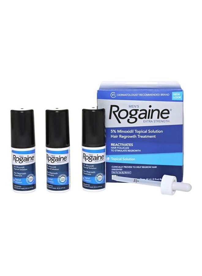 3-Piece Extra Strength Hair Regrowth Solution Set Clear 3x60ml