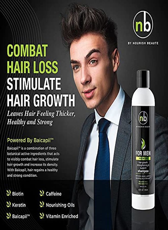 Hair Regrowth Shampoo For Men, SulfateFree Anti Hair Loss Shampoo, Vitamins Hair Growth Support Shampoo, Premium