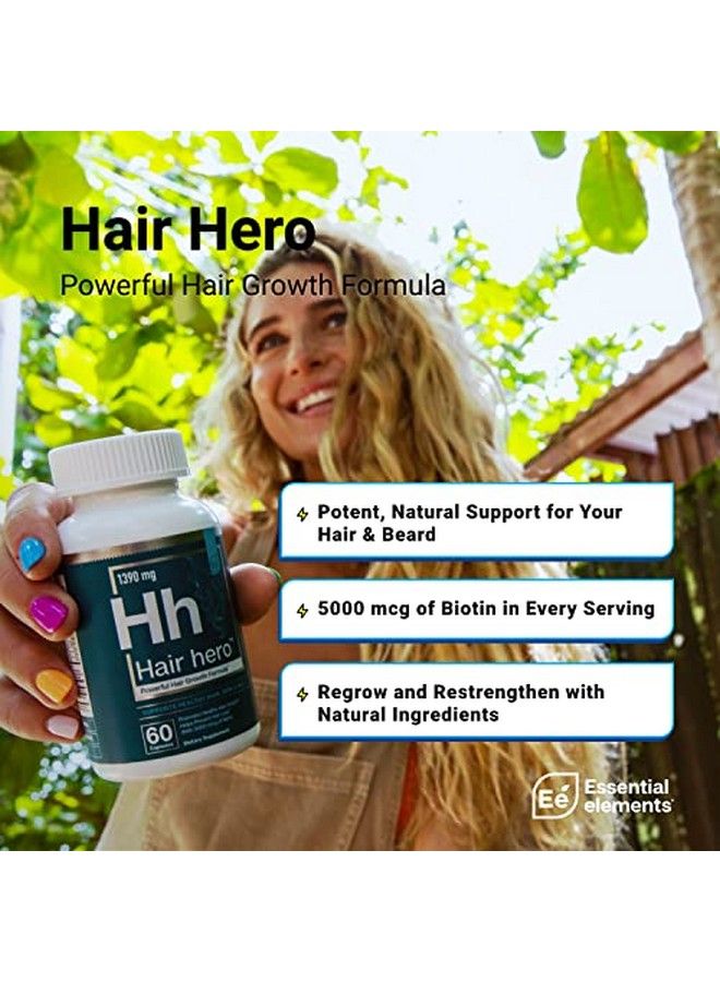 Hair Hero Powerful Hair Formula Healthy Hair Skin And Nails 5000 Mcg Biotin | 30 Day Supply