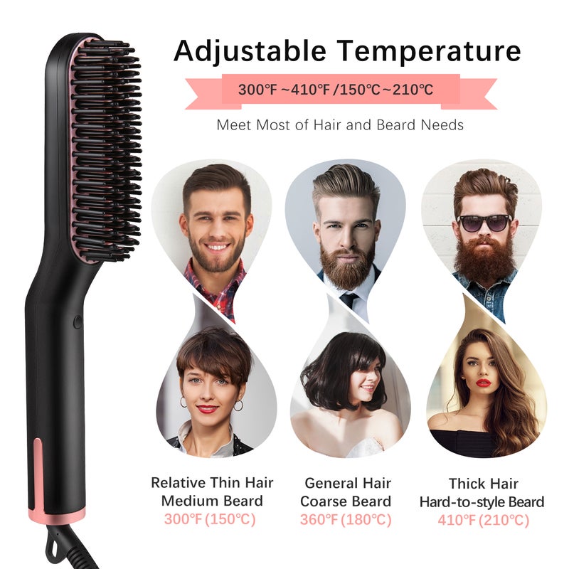 3-in-1 Hair Straightening Brush Black 26.4X5.2X8.2cm