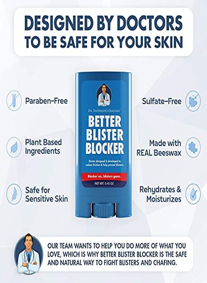 Better Blister Blocker 0.90 Oz - 2 Pack - Anti Chafing Stick - Pocket-Sized - Balm For Blister Prevention And Pain Relief