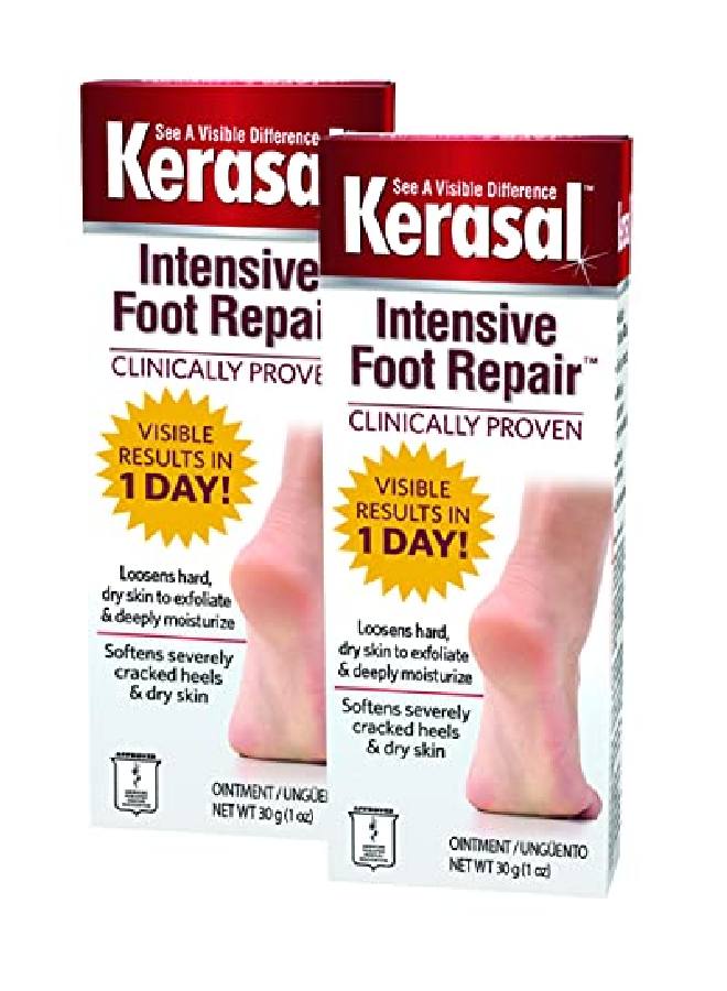 Intensive Foot Repair Skin Healing Ointment For Cracked Heels And Dry Feet 1 Oz , 2 Count, (Pack Of 2)