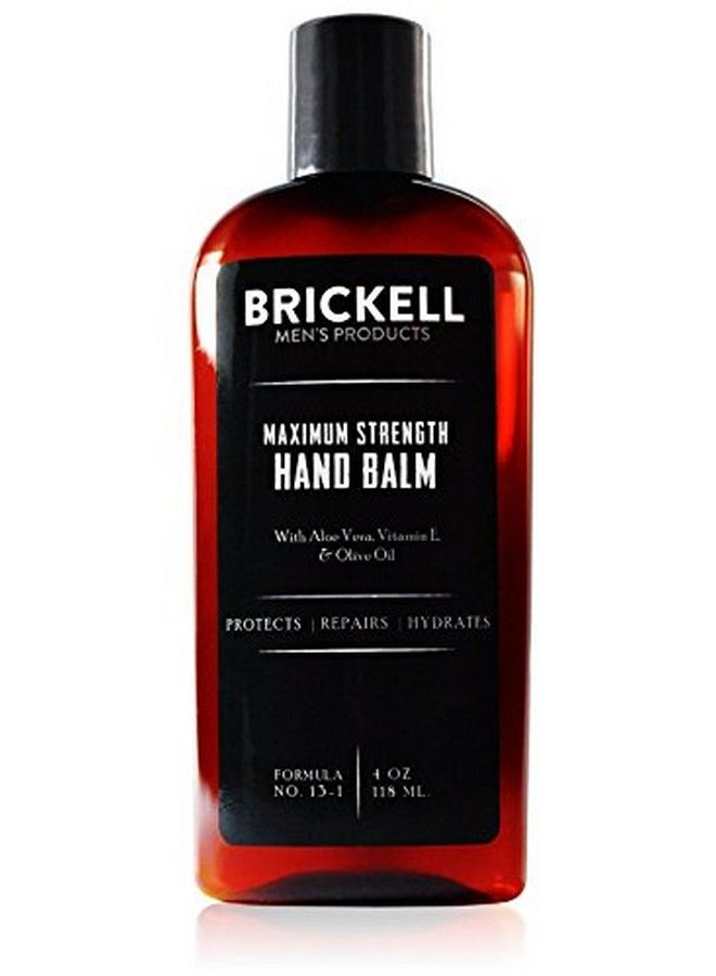 Brickell Men'S Maximum Strength Hand Lotion For Men Natural And Organic Fastabsorbing Hand Lotion With Vitamin E Shea Butter And Jojoba 4 Ounce Scented