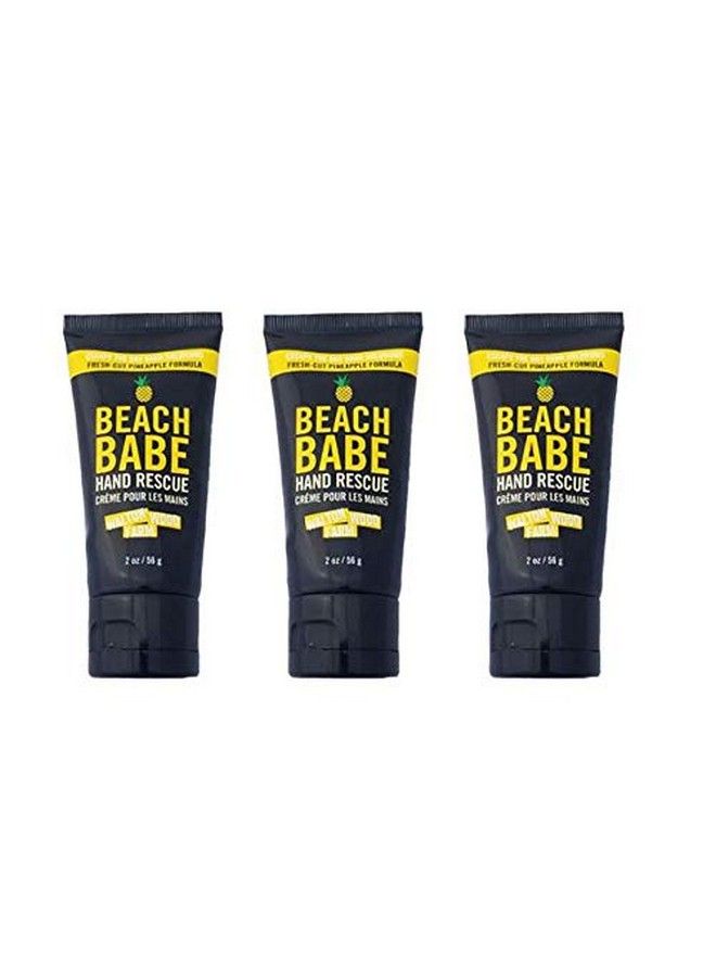Hand Rescue Tube 3 Pack (Beach Babe) Freshcut Pineapple Scent Veganfriendly And Parabenfree 2 Oz