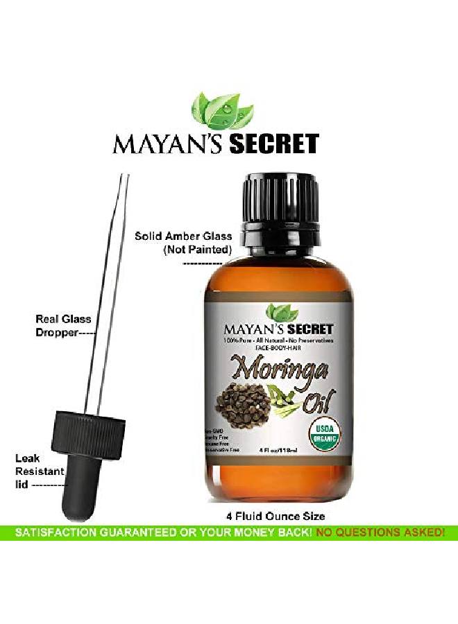 Organic Moringa Energy Oil 100% Pure Moringa Seed Oil From Rejuvenate Dull Skin Great For Hair And Face Botanical Antiaging Beauty Great For Cuts Rashes Burns Pure Undiluted