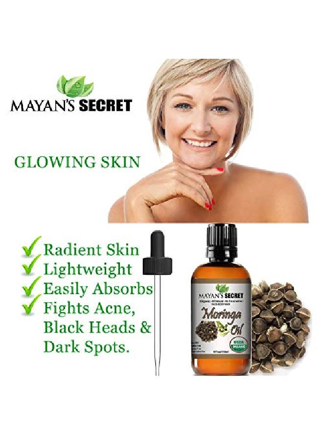 Organic Moringa Energy Oil 100% Pure Moringa Seed Oil From Rejuvenate Dull Skin Great For Hair And Face Botanical Antiaging Beauty Great For Cuts Rashes Burns Pure Undiluted