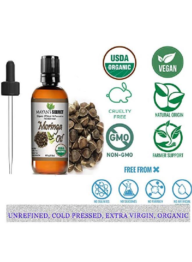 Organic Moringa Energy Oil 100% Pure Moringa Seed Oil From Rejuvenate Dull Skin Great For Hair And Face Botanical Antiaging Beauty Great For Cuts Rashes Burns Pure Undiluted