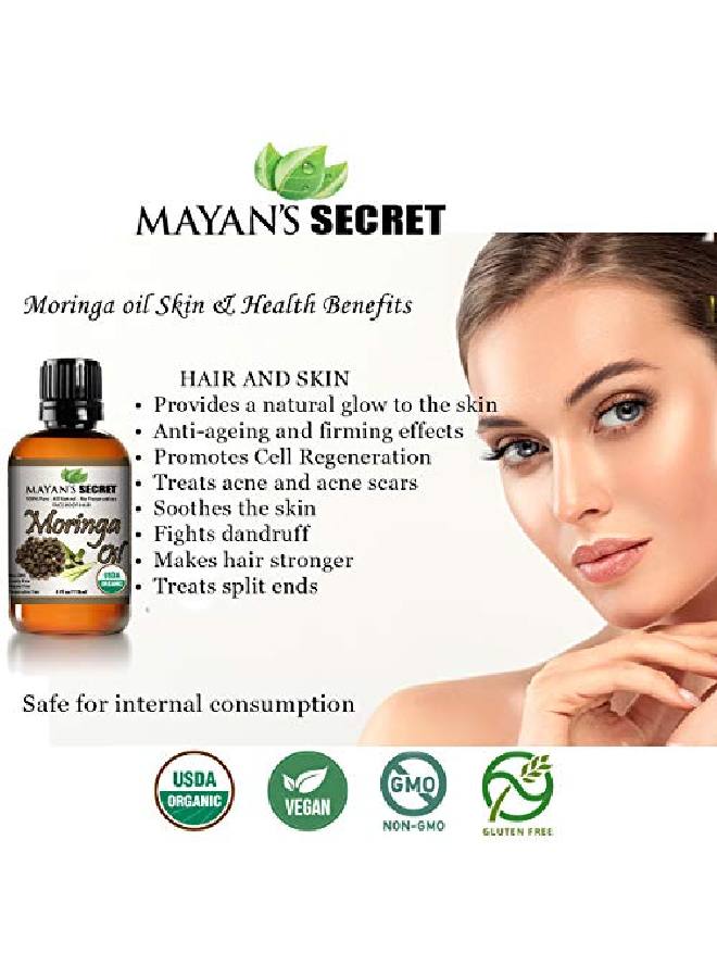 Organic Moringa Energy Oil 100% Pure Moringa Seed Oil From Rejuvenate Dull Skin Great For Hair And Face Botanical Antiaging Beauty Great For Cuts Rashes Burns Pure Undiluted
