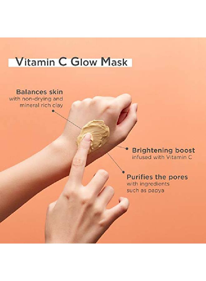 Vitamin C Glow Mask Clay Mask With Ascorbic Acid For Glowing Skin And Pore Purifying Hydrating And Moisturizing [70Ml]