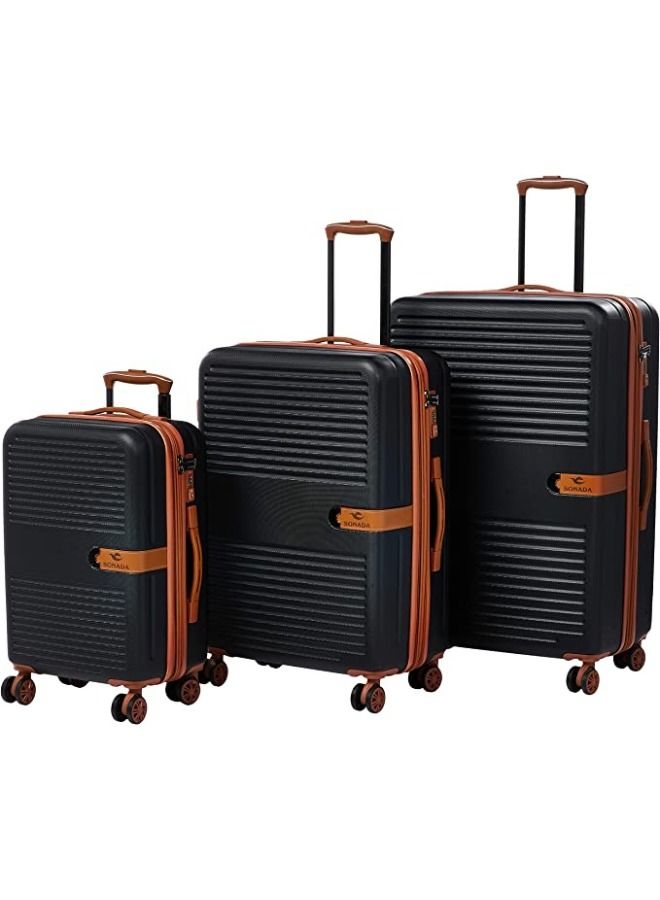 Luggage Set of 3 Classic Collection 4 Double Wheels and TSA Lock