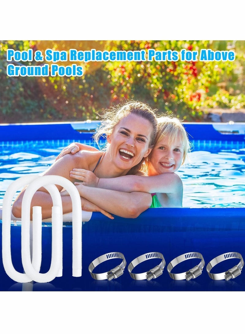 Pool Hose Ground Pools 1.5 Inches Diameter Pump Replacement 59 Length Swimming with 4 Pcs Clamps