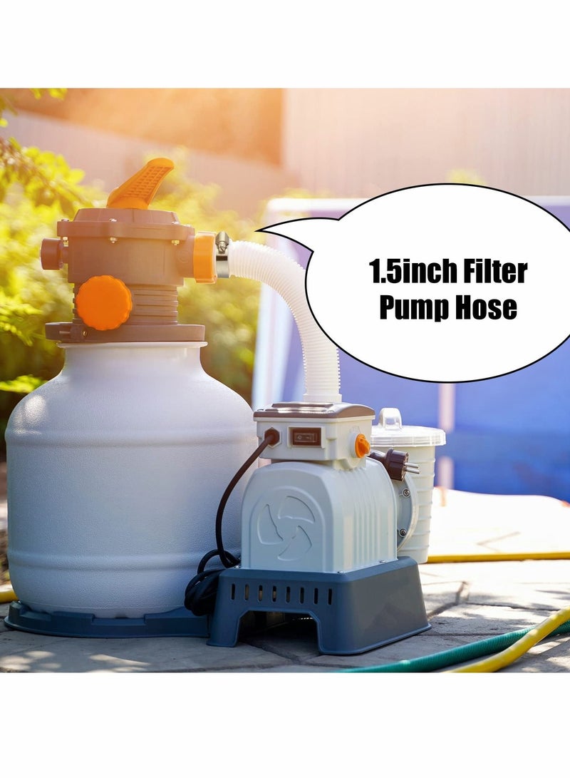 Pool Hose Ground Pools 1.5 Inches Diameter Pump Replacement 59 Length Swimming with 4 Pcs Clamps