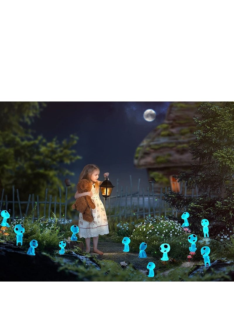 Micro Landscape, Tree Miniature Fairy Garden Gnome Glow Accessories Princess Mononoke in Dark for, Outdoor Patio Lawn Yard Decoration (20PCS )