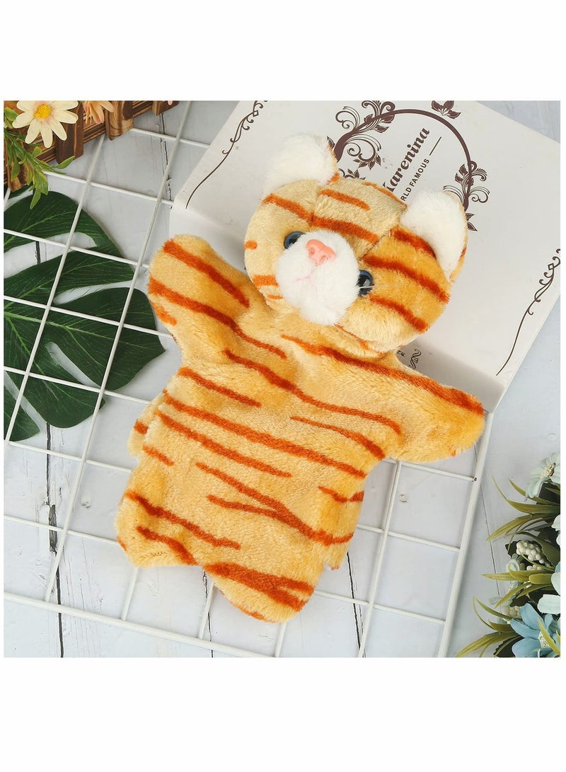 Cat Hand Puppet, Cute Plush Puppet Toy Finger Doll Parent-child Interactive Gift for Storytelling Teaching Preschool Role- Play