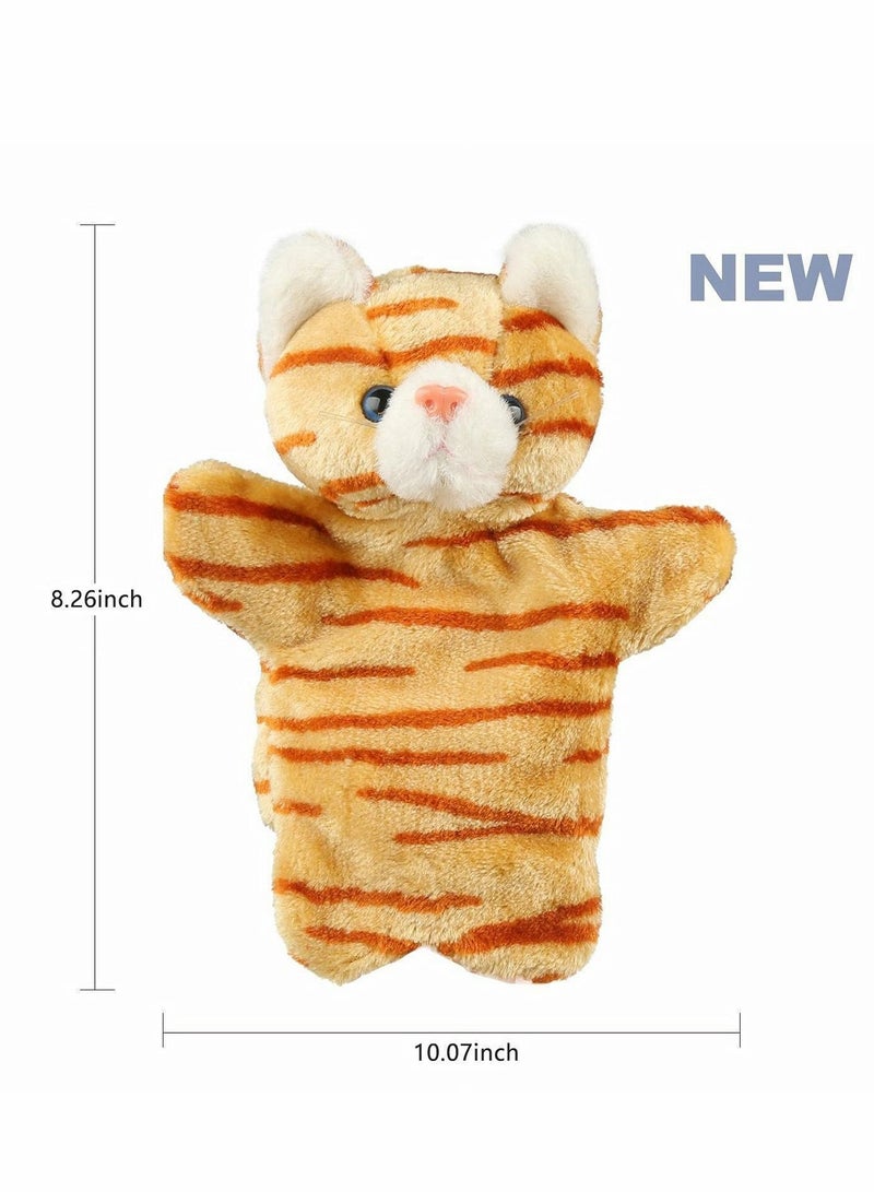 Cat Hand Puppet, Cute Plush Puppet Toy Finger Doll Parent-child Interactive Gift for Storytelling Teaching Preschool Role- Play