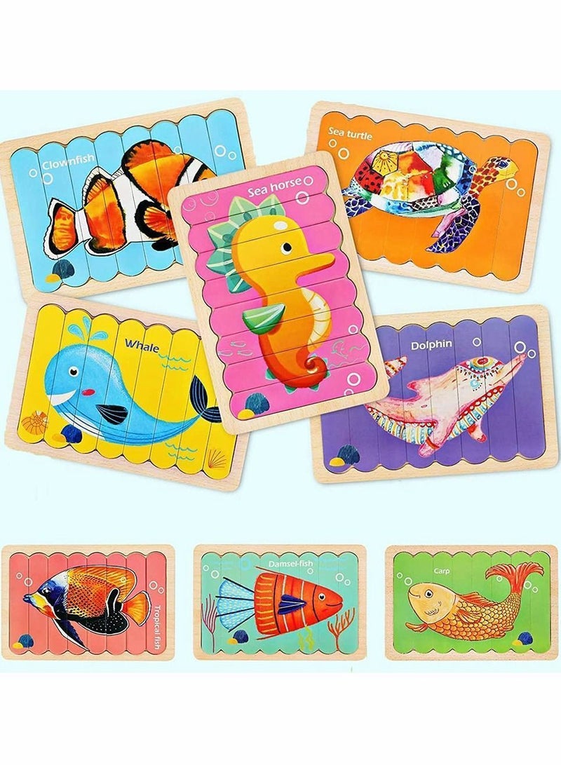 Wooden Jigsaw Puzzles (32 Pieces & 8 Patterns)