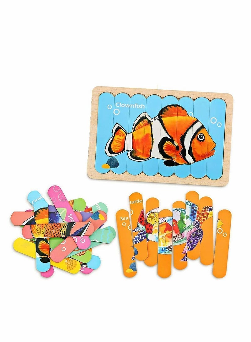 Wooden Jigsaw Puzzles (32 Pieces & 8 Patterns)