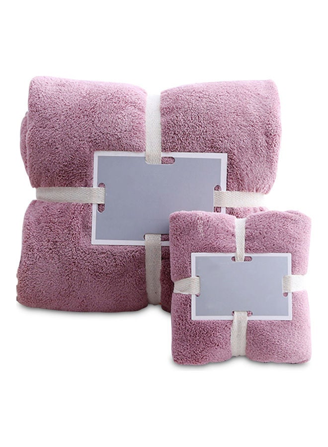 2-Piece Bath Shower and Hand Towel Set Purple 22 x 12 x 22cm