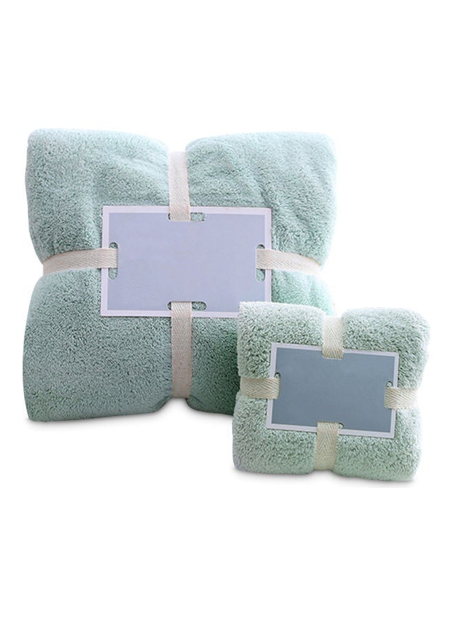 2-Piece Bathroom Shower Towels Set Green 27.55 x 55.11inch
