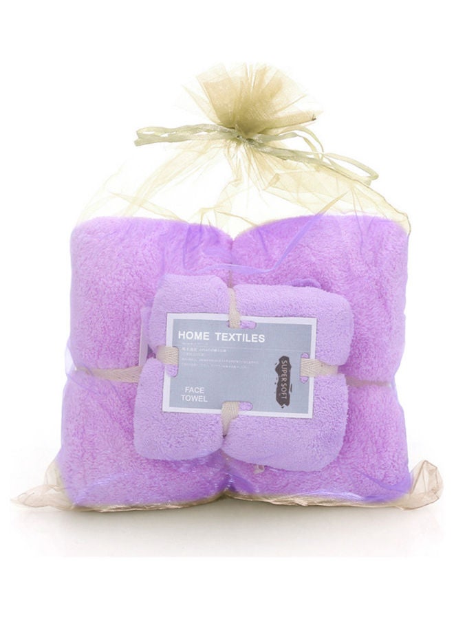 2-Piece Coral Fleece Bath Towels Purple 9.84 x 9.84 x 3.94inch
