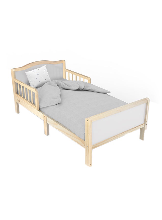 Wooden Toddler Bed(143 X 73 X 60), With Safety Guard Rail, Stylish And Durable, Durable And Decay Resistant, New Zealand Pine Wood,For Toddlers, Upto 50Kg -3-12 Years