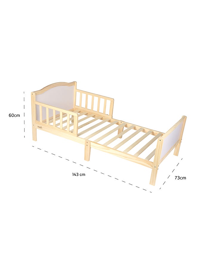 Wooden Toddler Bed(143 X 73 X 60), With Safety Guard Rail, Stylish And Durable, Durable And Decay Resistant, New Zealand Pine Wood,For Toddlers, Upto 50Kg -3-12 Years