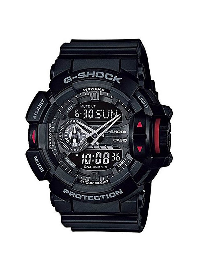 Men's Water Resistant Rubber Analog/Digital Quartz Watch GA-400-1BDR