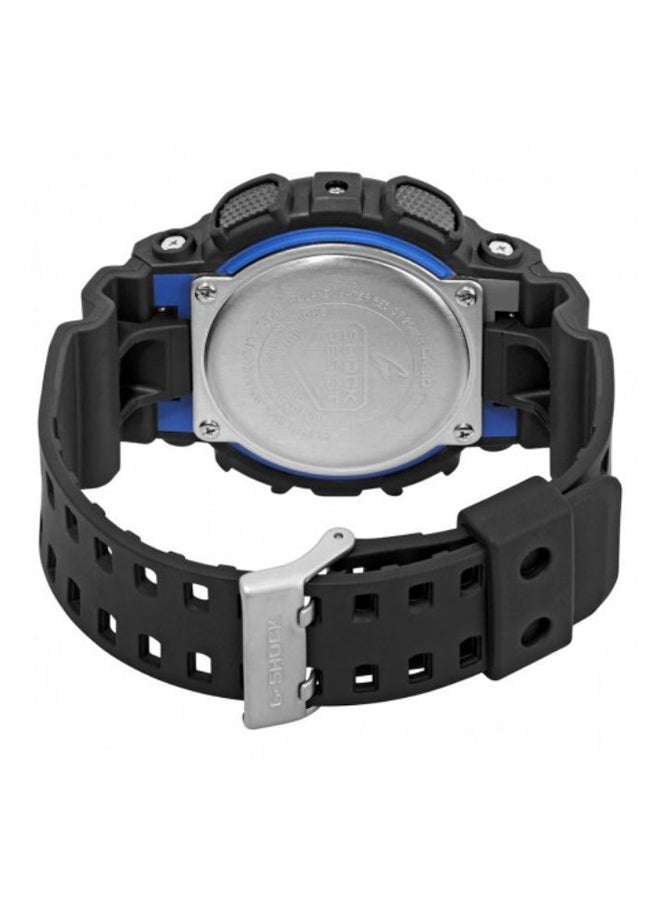 Men's Round Shape Resin Band Analog & Digital Wrist Watch - Black - GA-100-1A2DR